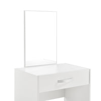 Tavolo da Trucco con Cassetto 132 x 63 x 39 cm Tavolo da Toeletta con Specchio e Sgabello Tavolo Cosmetico - Bianco