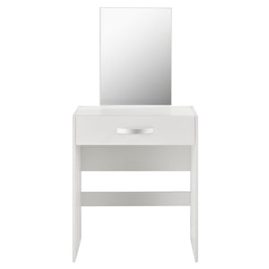 Tavolo da Trucco con Cassetto 132 x 63 x 39 cm Tavolo da Toeletta con Specchio e Sgabello Tavolo Cosmetico - Bianco