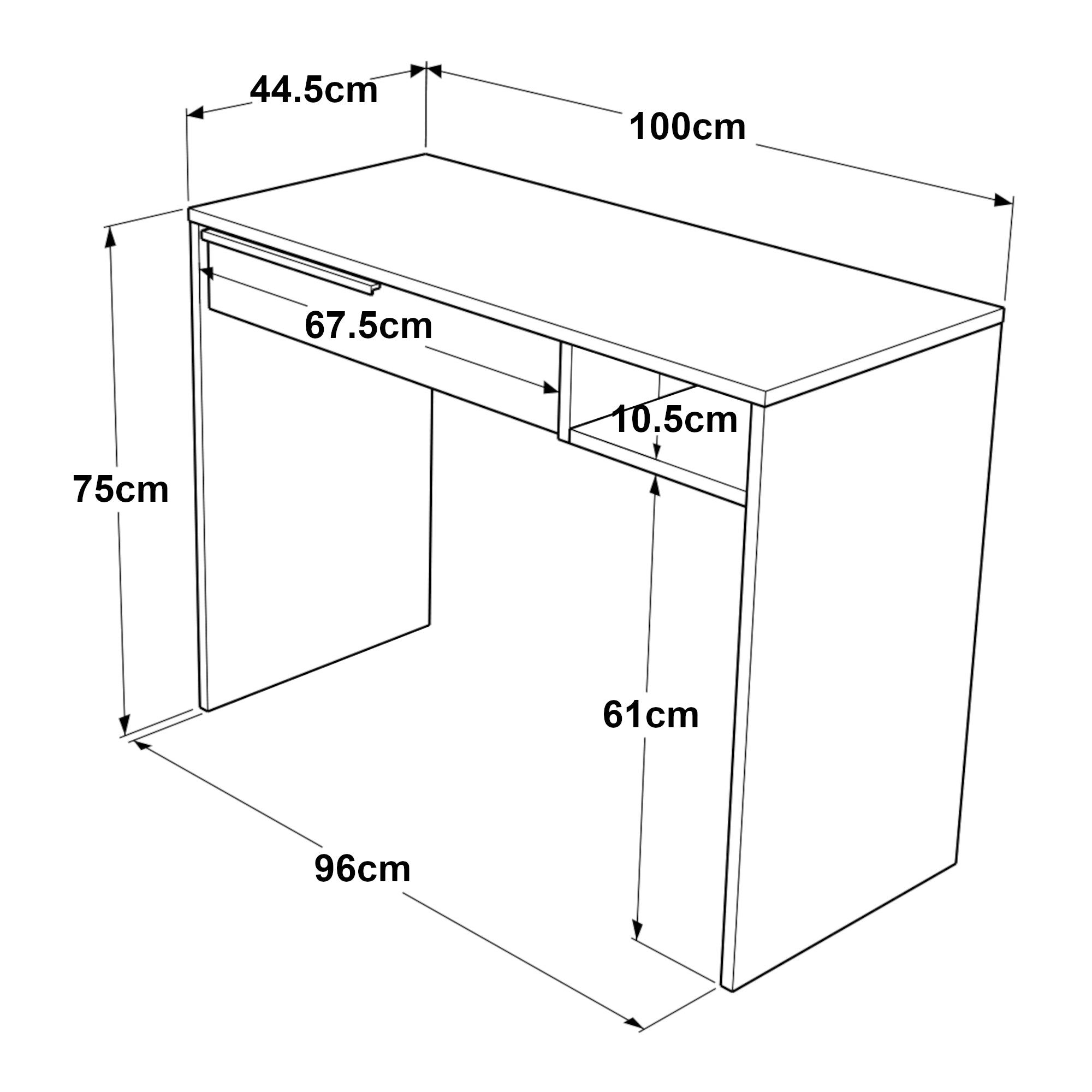 Tavolo da Trucco Kvà¦nangen con Cassetto 100x45x75 cm Effetto Rovere / Rattan [en.casa]