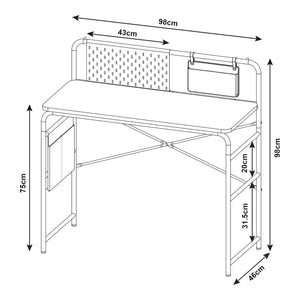 Scrivania Dyrà¸y con Piano in Effetto Rovere 98 x 46 cm [en.casa]