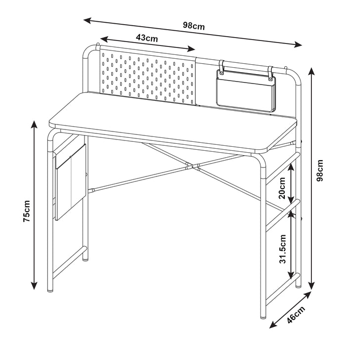 Scrivania Dyrà¸y con Piano in Effetto Rovere 98 x 46 cm [en.casa]