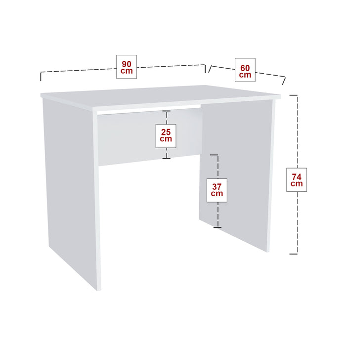 Scrivania à…rdal con Piano Tavolo 90 x 60 cm Bianco [en.casa]