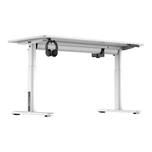 Scrivania Ringe per Cameretta Piano 120 x 60 cm Regolabile in Altezza con Sollevamento Elettrico - Bianco - pro.tec