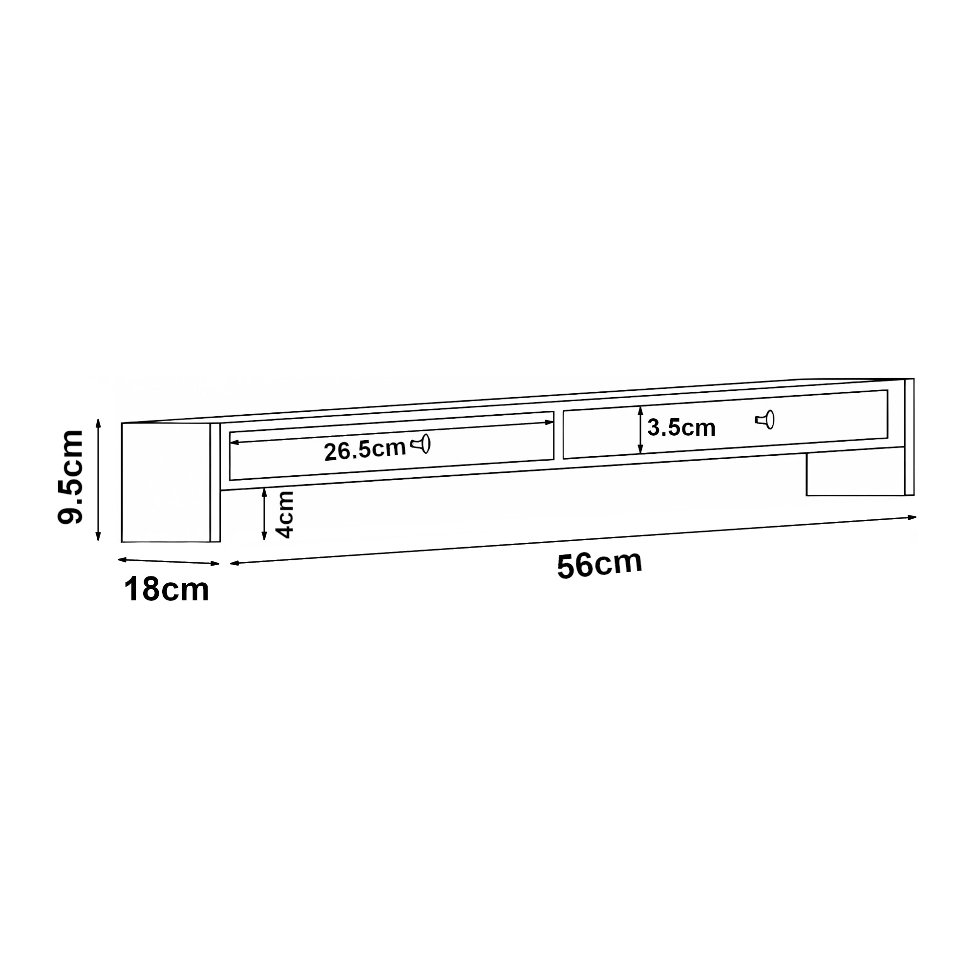 Piedistallo per Monitor Hallstahammar con 2 Cassetti 56 x 18 x 9,5 cm Bambù Naturale [en.casa]