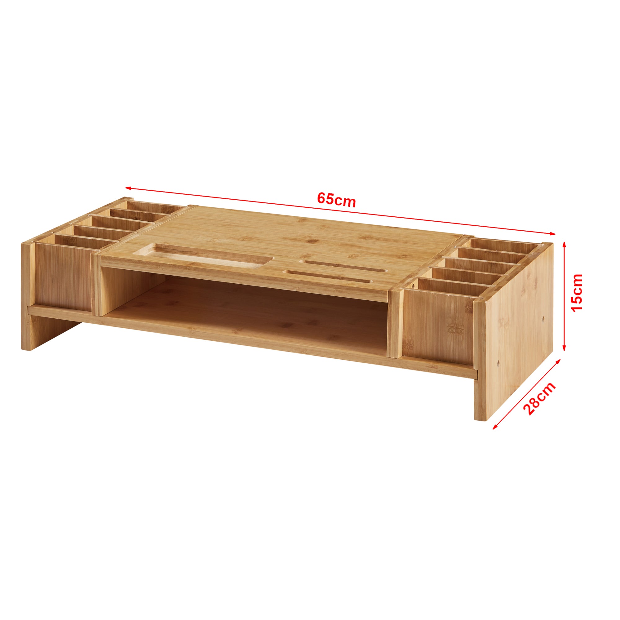 Supporto di Rialzo Monitor Hartola Base per Schermo in Bambù 65 x 28 x 15 cm [en.casa]