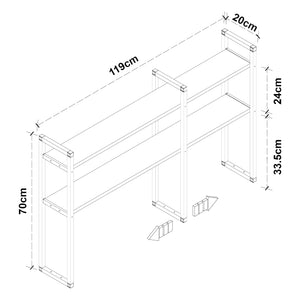 Scaffale da Scrivania Askà¸y Sovrastruttura a 2 Ripiani - Effetto Rovere [en.casa]