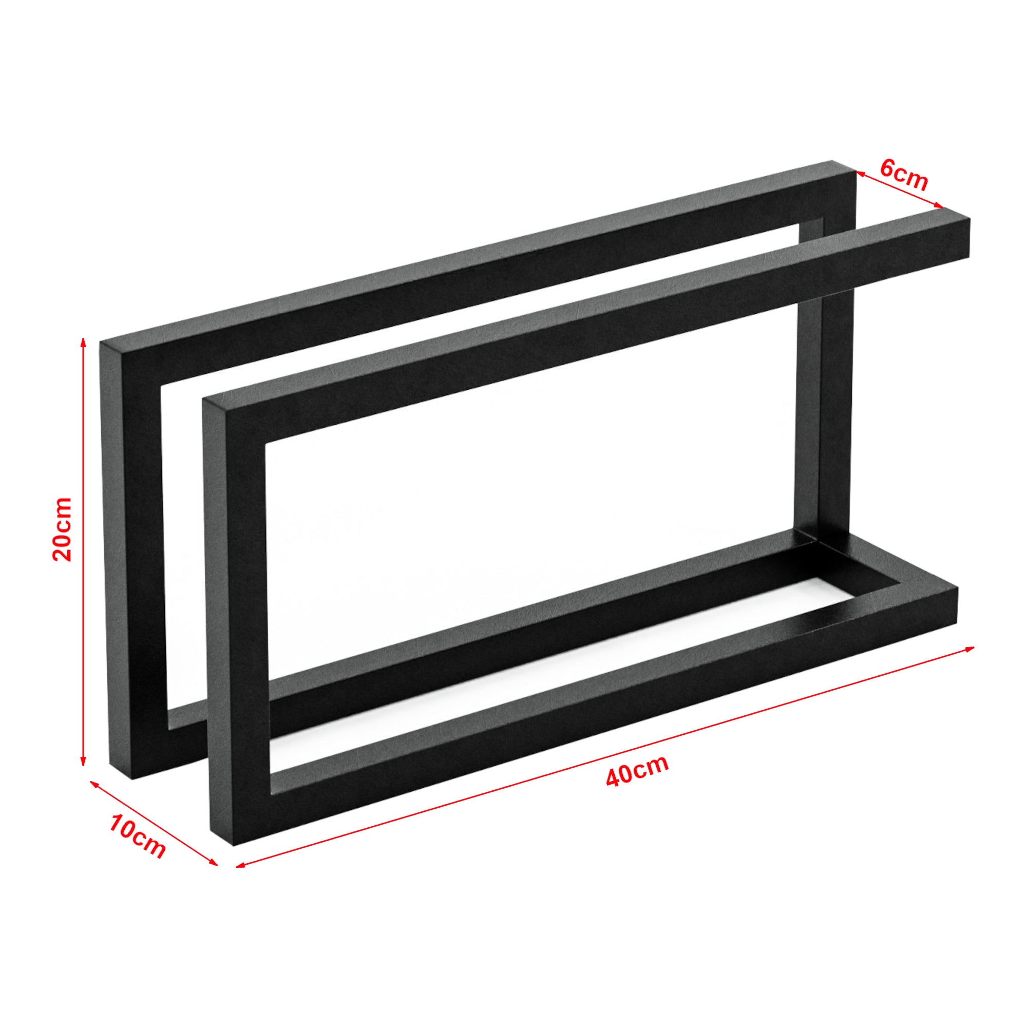 Set Kvam di 2 Supporti da Terra per Pantofole 40 x 10 x 20 cm Acciaio Nero [en.casa]