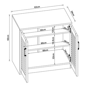 Armadio Scarpiera Là¸ten con Ante a Persiana 62 x 63 x 36 cm Bianco [en.casa]