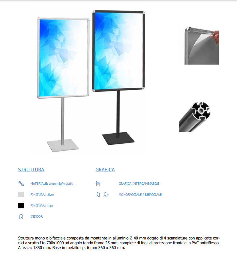 Porta Comunicazioni con cornice 70 x 100 linea Q System