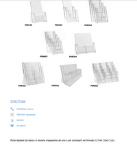 Porta depliant da banco in plexi 3 tasche 1/3 A4