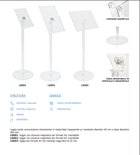 Leggio in plexiglass con portalibro A3