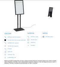 Leggio Menu per esterni LED Nero Ristoranti Alberghi 4 A4