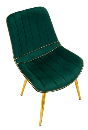 Sedia 2 pz PARIS 51x59x79 cm metallo oro e tessuto verde