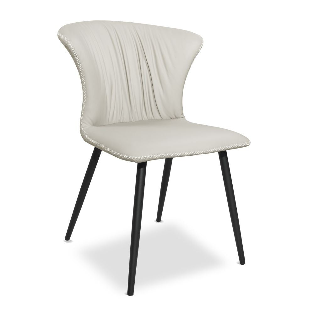 Sedia Core colore beige con gambe in metallo nero