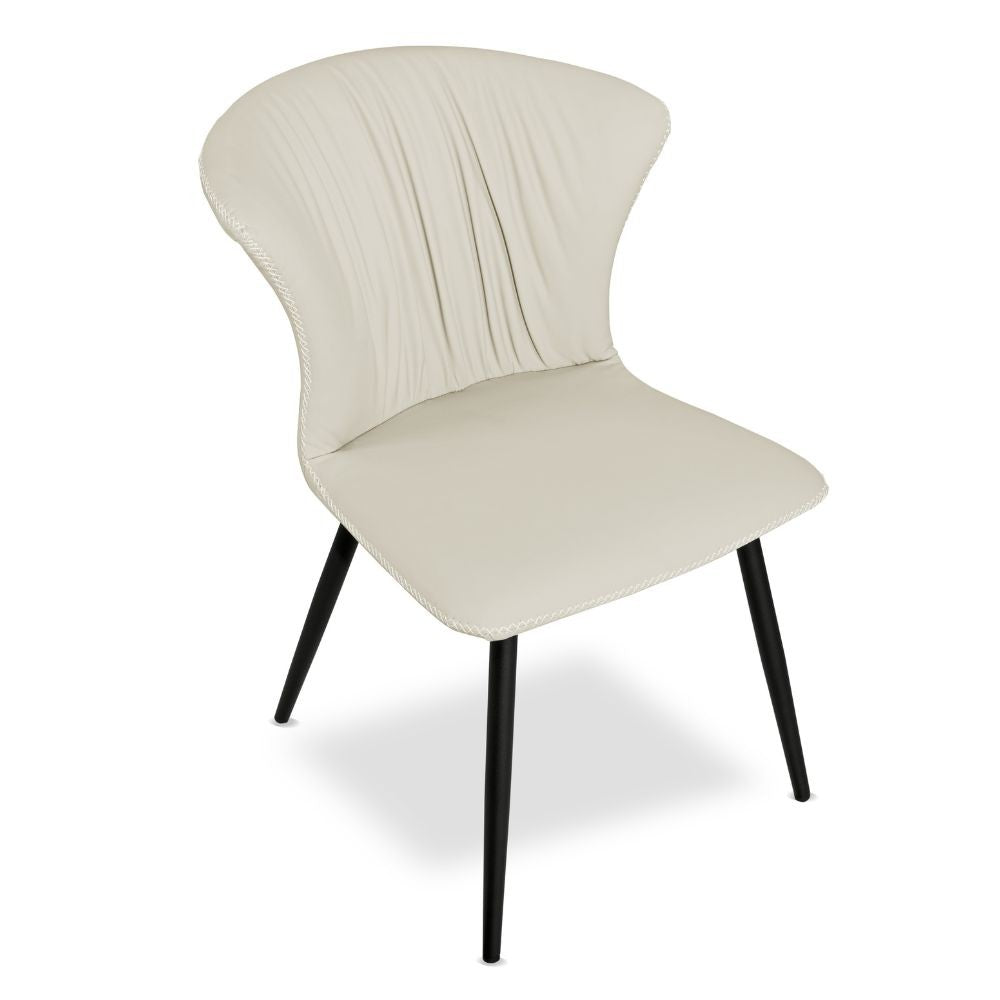 Sedia Core colore beige con gambe in metallo nero