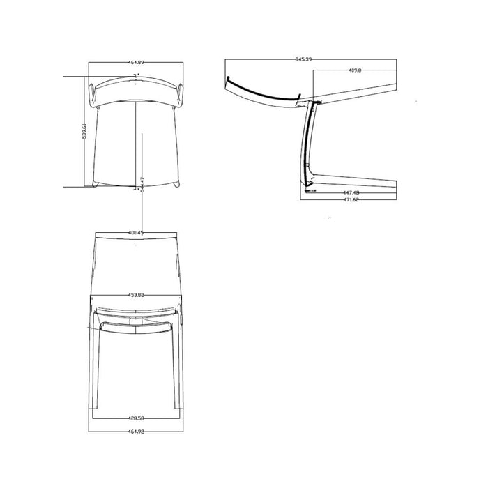 Sedia Curtis polipropilene corallo design ergonomico