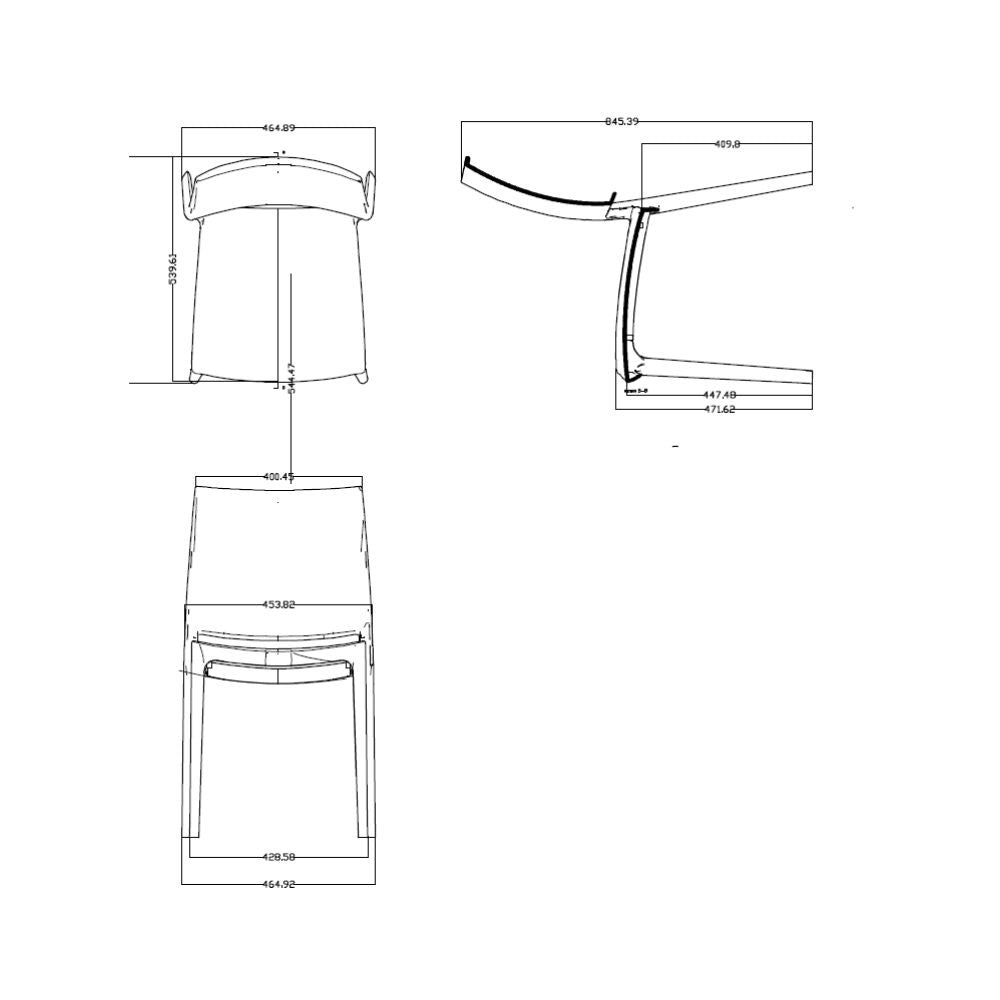 Sedia Curtis polipropilene corda design ergonomico