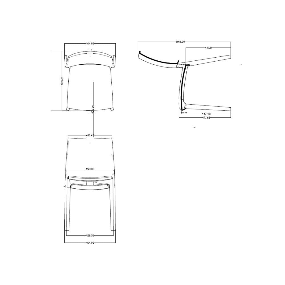 Sedia Salim polipropilene grigio metal schienale disegno geometrico