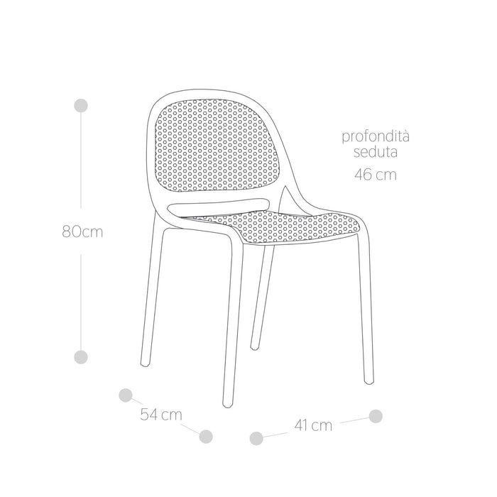 Gap set di 4 sedie da esterno impilabili antracite 80x54 cm