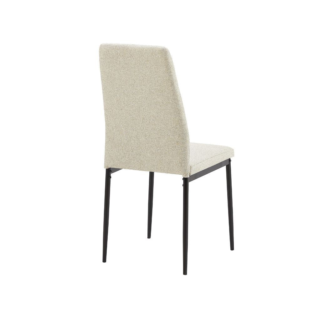 Sedia da pranzo Adara in tessuto beige