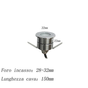 Segnapasso Faretto LED 1w 12v DC Calpestabile Esterno fontane Impermeabile IP65 FE57-12V-1W LUCE NATURALE