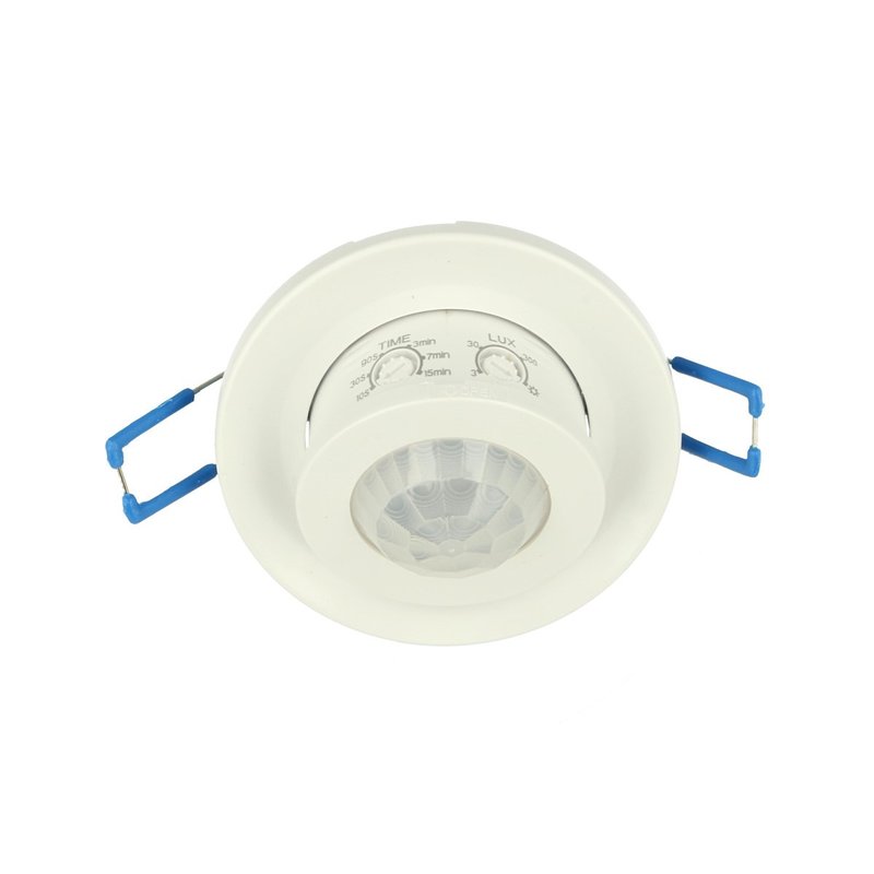 Sensore PIR Movimento e Crepuscolare Timer Da Incasso Rotondo Carcassa Bianca 220V 360 Gradi SKU-5091