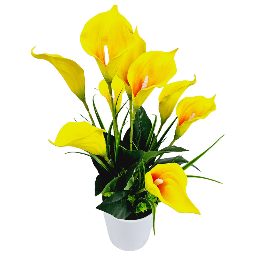 Pianta artificiale Calla cm 40, gialla - P11-G