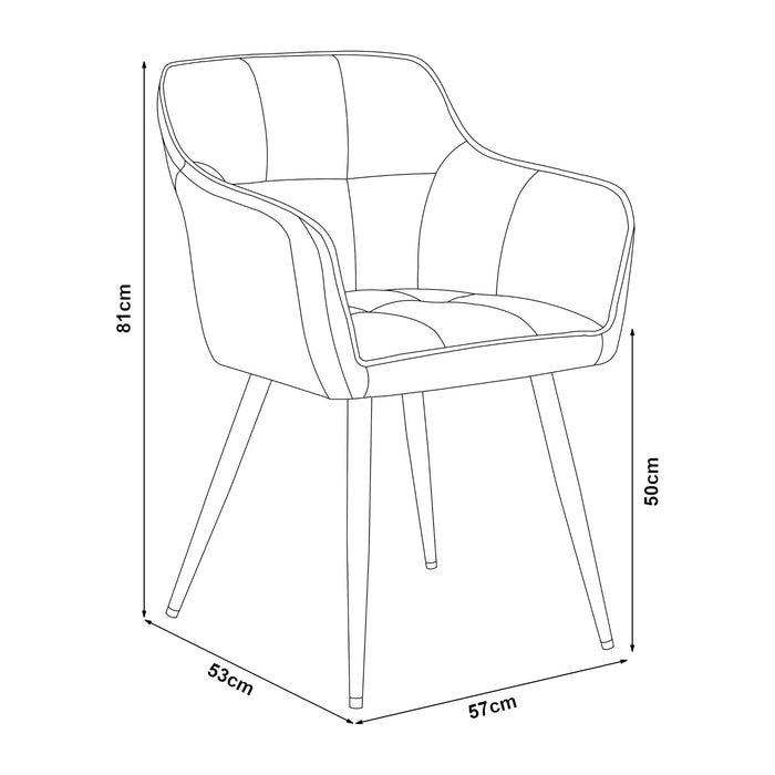 Sedia per Sala Pranzo Birmingham Effetto Velluto Grigio Scuro [en.casa]