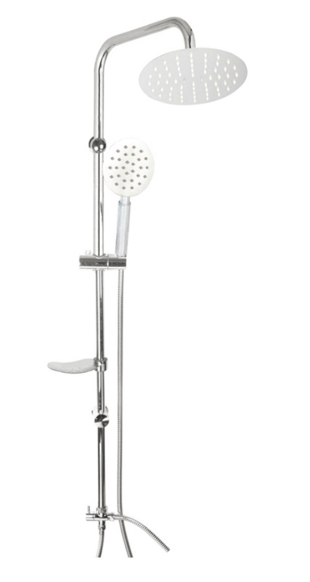 Set Colonna Doccia Altezza 93cm &Oslash;20cm Forma Tonda e Soffione &Oslash;10cm Senza Miscelatore Monogetto