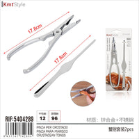 Set Pinza in Acciaio Inox con Scavino Apri Granchio per Crostacei Astice Frutti di Mare Pinza per Pesci da 17.8cm