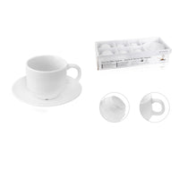 Set da 6 Tazzine da Caff&egrave; Espresso Bianche Con Piattini Classico