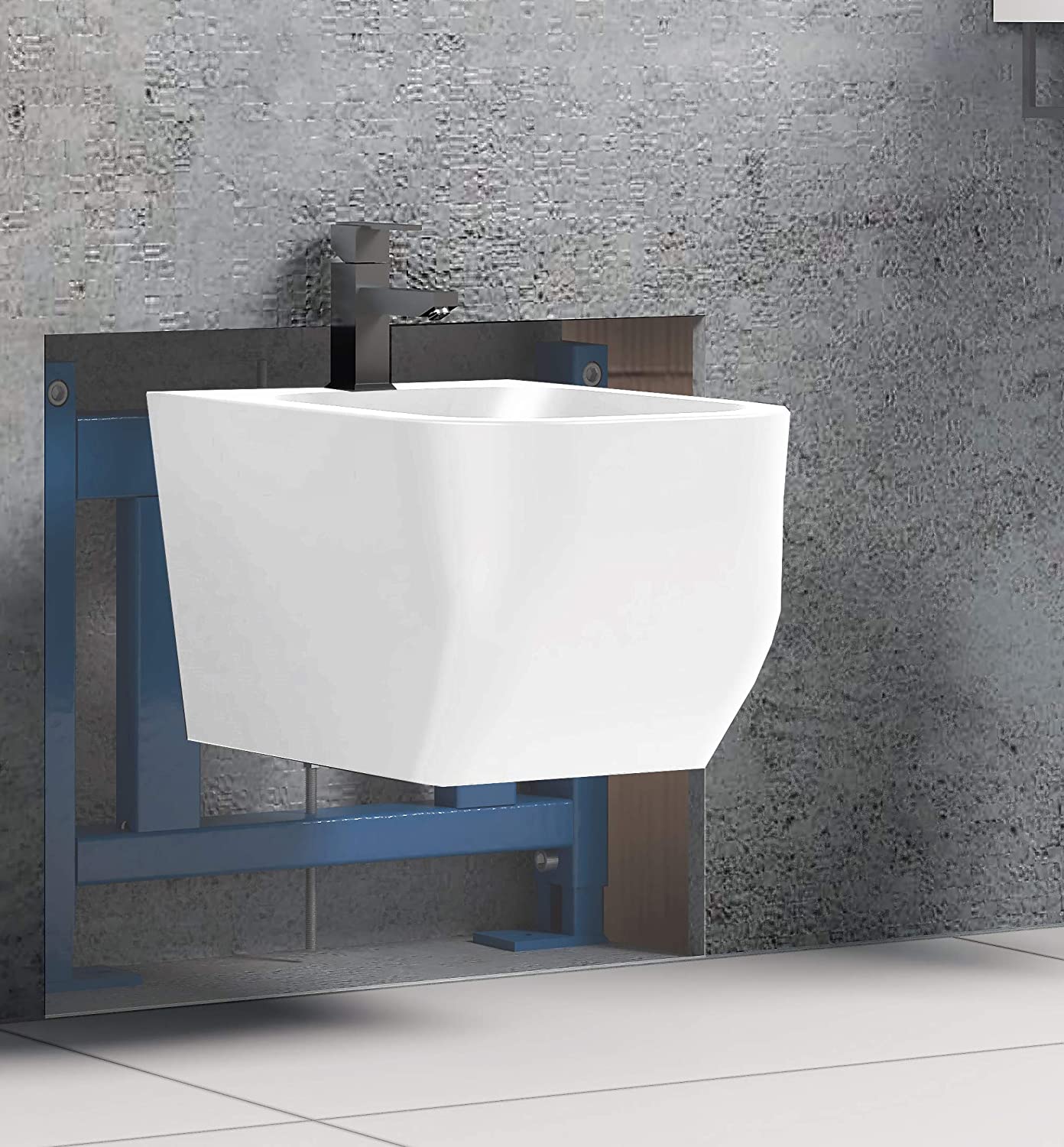 Set sostegno wc e bidet sospesi da incasso completo di cassetta scarico placca e accessori Sicena