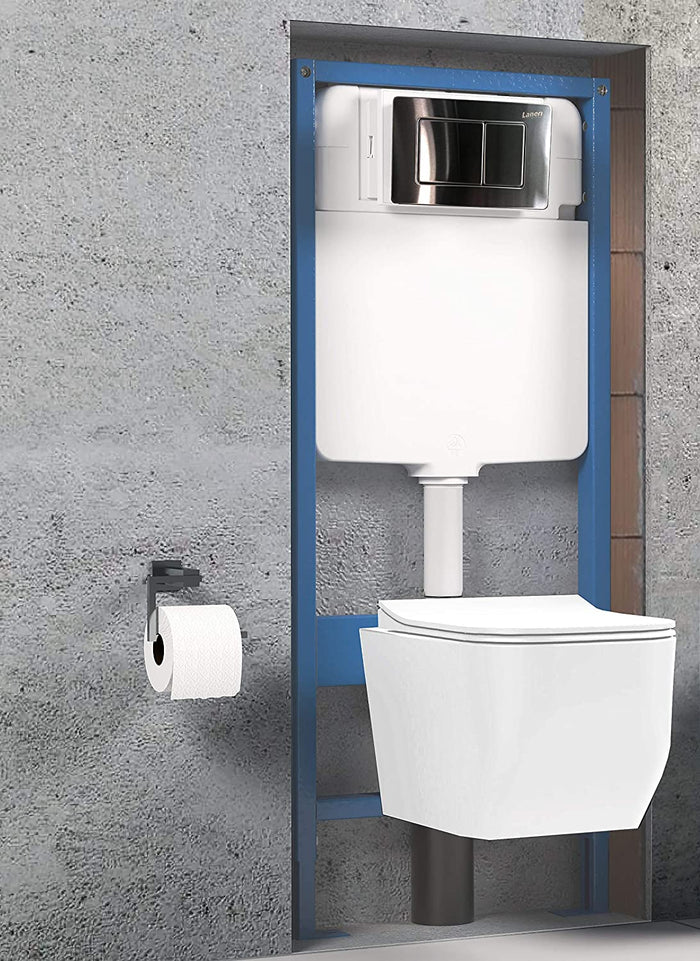 Set sostegno wc e bidet sospesi da incasso completo di cassetta scarico placca e accessori Sicena