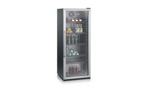 Severin fks 8841 frigo vetrina per bevande classe c, 126 bottiglie da 500ml.con porta in vetro con telaio in metallo e chiusura