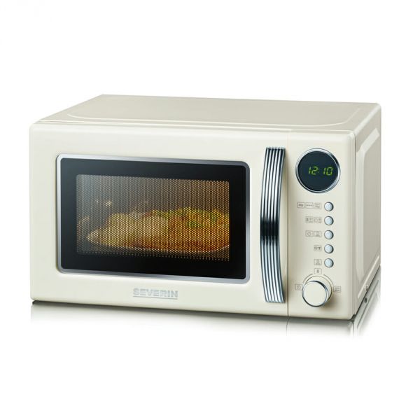 Severin mw 7892 forno microonde retrÃ² 700 w da 20 l con grill 1000 w, microonde piccolo con 8 programmi automatici e 5 livelli, microonde da tavolo con timer e display digitale, crema