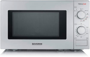 Severin mw 7900 fornetto a microonde con funzione grill 2 in 1 colore silver capacitÃ  20 lt 9 livelli di potenza