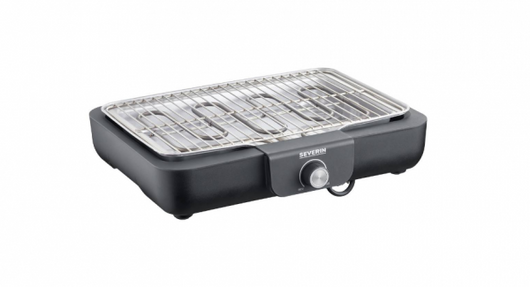 Severin pg 8554 barbecue da tavolo con griglia, grill elettrico 2.200w, con regolatore di temperatura