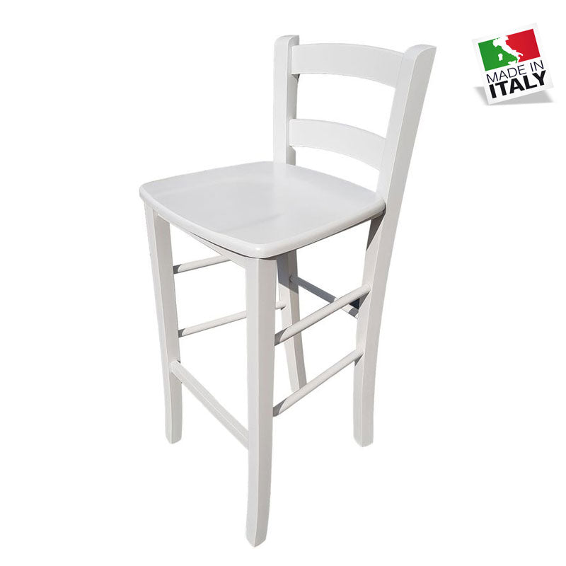 Sgabello Snack Seduta Massello h67 Bianco