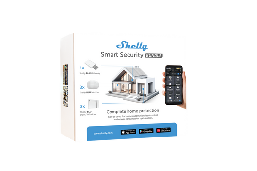 Shelly Smart Blu Security Bundle, Dispositivi Bluetooth per Monitorare il Movimento e Configurare Zone di Allarme, Apertura Chiusura Porte o Finestre