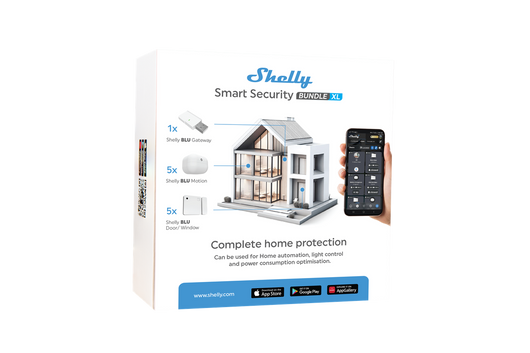 Shelly Smart Gran Blu Security Bundle, Dispositivi Bluetooth per Monitorare il Movimento e Configurare Zone di Allarme, Apertura Chiusura Porte o Finestre