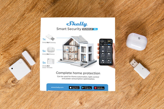 Shelly Smart Gran Blu Security Bundle, Dispositivi Bluetooth per Monitorare il Movimento e Configurare Zone di Allarme, Apertura Chiusura Porte o Finestre