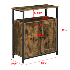 Comò / Credenza (AxLaxP) 79 x 60 x 30 cm Mobile per Soggiorno/Cucina/Camera da Letto - Telaio Laterale in Ferro,