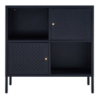 Credenza Comò Janakkala in Acciaio 80 x 35 x 80 cm - Nero [en.casa]