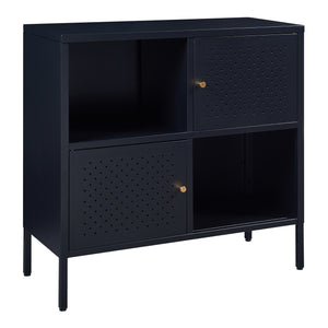 Credenza Comò Janakkala in Acciaio 80 x 35 x 80 cm - Nero [en.casa]