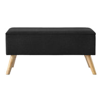 Panca Contenitore Salford Cassapanca Fondoletto 79 x 39,5 x 39,5 cm Nero [en.casa]