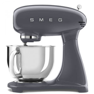 Smeg, impastatrice planetaria smf03greu, 10 livelli di velocitÃ , funzione smooth start, ciotola da 4,8 l, sicurezza blocco motore, 3 fruste, gancio e coperchio in dotazione, 800w, grigio