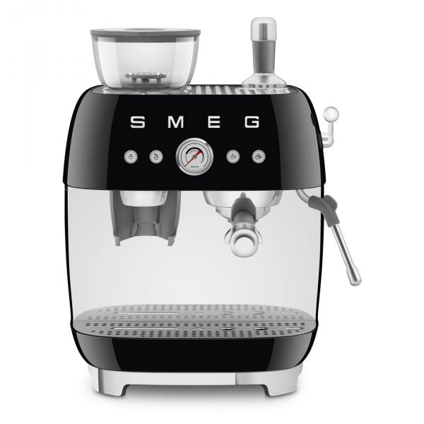 Smeg macchina per caffè espresso nero manuale con macinacaffè