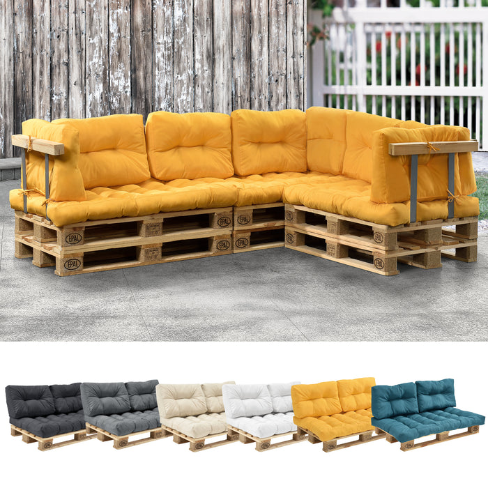 [en.casa] 1x Cuscino sedile per divano paletta euro  [color senape] cuscini per palette supporto In/Outdoor mobili