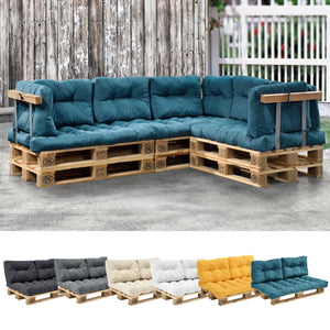 [en.casa] 1x Cuscino schienale per divano paletta euro [turchese] cuscini per palette supporto In/Outdoor mobili