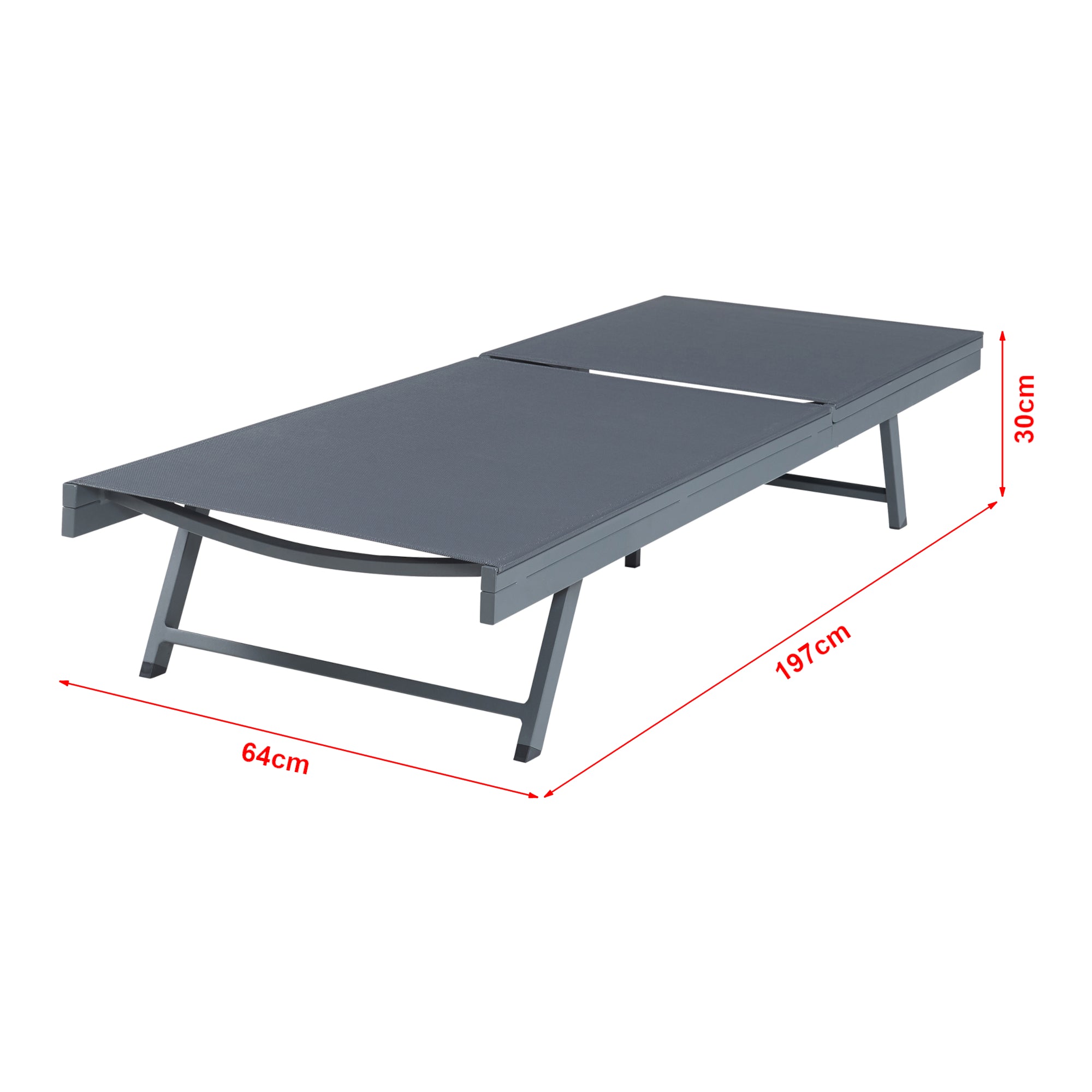 Set Baragiano di Tavolino e Lettino Prendisole - Antracite/Grigio casa.pro